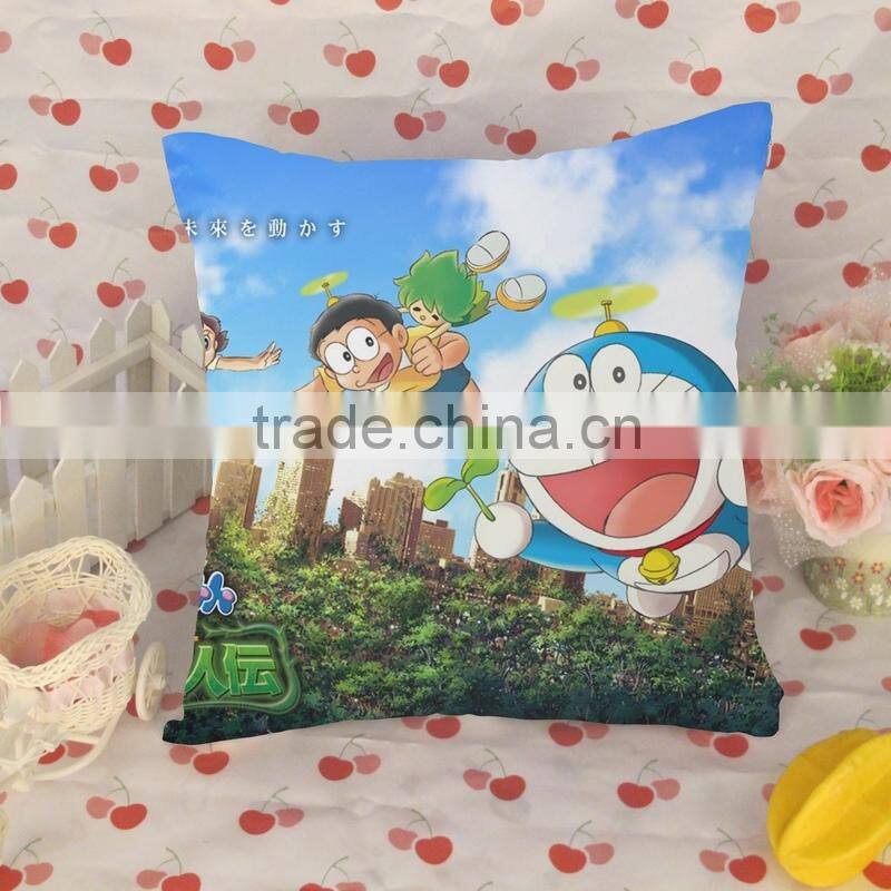 Custom Doraemon throw pillow printing , customize printed Doraemon throw pillow