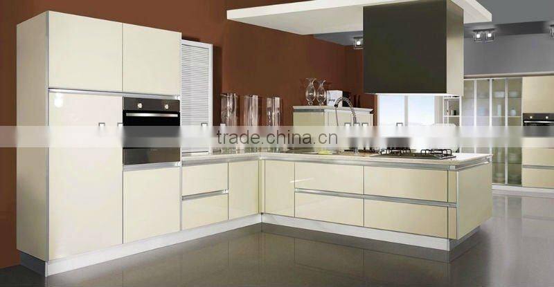 Modern lacquer kitchen cabinet with black high gloss lacquer