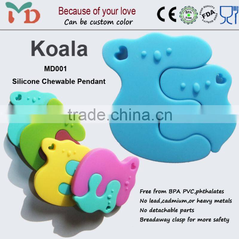 New Product Soft Silicon Baby Teether Pendant Wholesale/Baby Tooth Teether