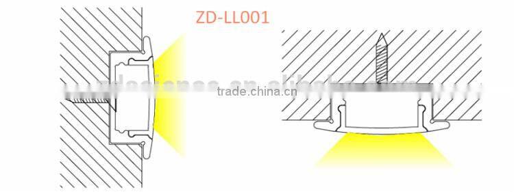 Anodizing LED Extruded Aluminum Housing Recessed Daylight Aluminium Extrusion With Diffuser Cover