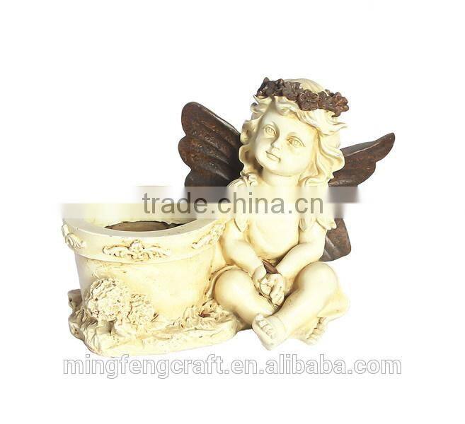 garden decoration resin angel pots