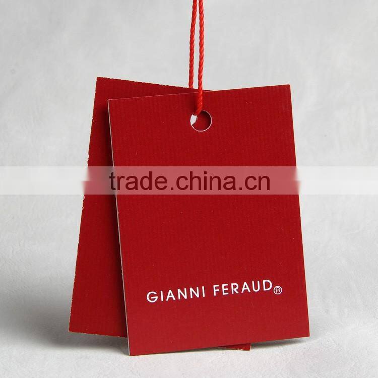 coated art paper hang tag with embossing vertical stripes for ladies underwear