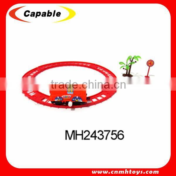 Wholesale plastic toy cars, wind up track train with accessories
