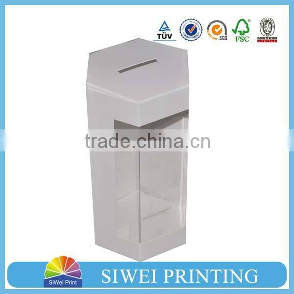printed clear plastic folding box with hang hole including inner tray in packaging boxes/storage boxes