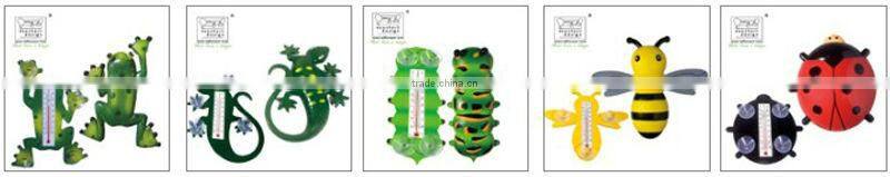 designed hand painted frog shape plastic window animal thermometer