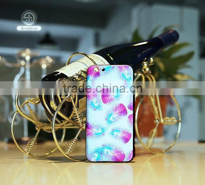 Fluffy yellow feather PC TPU Phone Case Back Cover for Apple iPhone 6