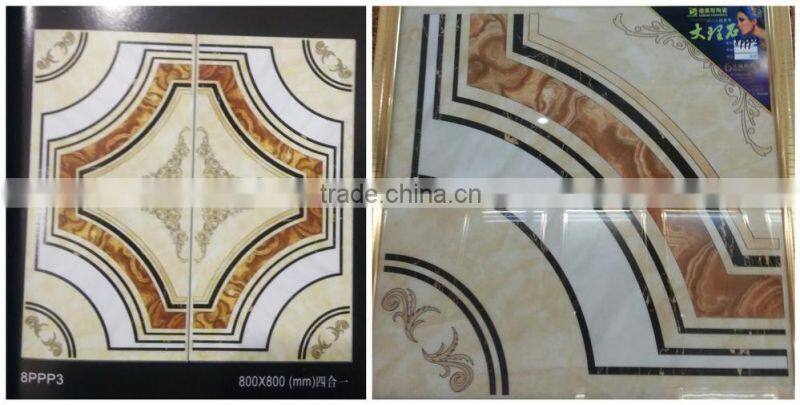 Microcrystal Flower Pattern Ceramic Tile Floor Carpet