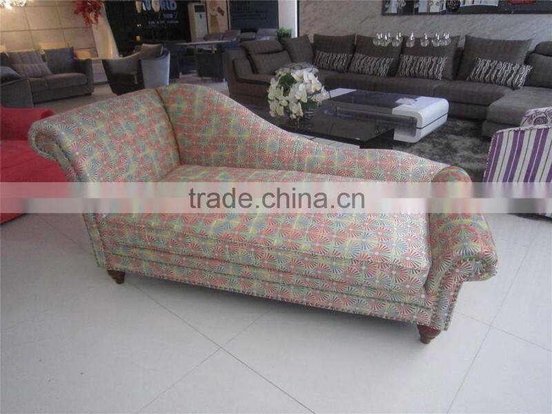 high grade copper nail chaise lounge with wood legs