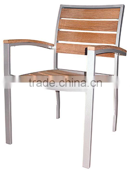 Out door aluminum wood chair on sale