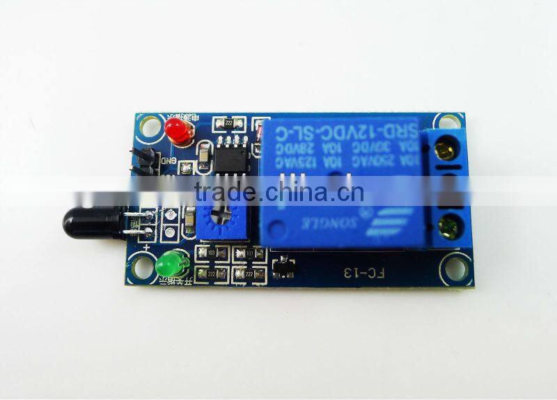 1-way-12V flame sensor module Relay Module Fire flame detection Fire alarm module