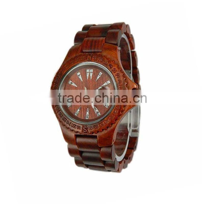 WJ-5354 newest hot sale wooden with calendar fashion vintage creative men watch