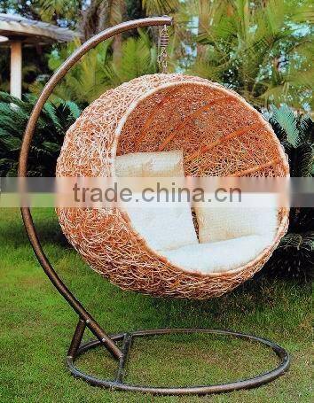 0503 outdoor garden patio good quality single seat rattan hanging swing chair YPS083