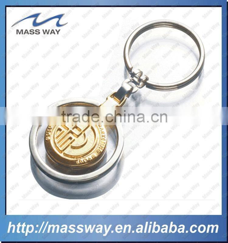 promotional high grade epoxy 3D metal golden custom keyring