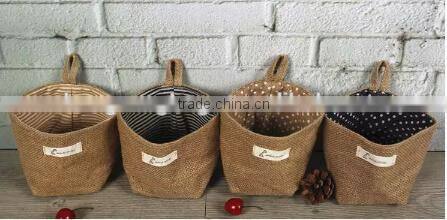 Jute and linen Hanging toiletry pouches