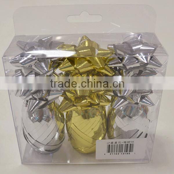 Gloss Metallic Star Bow And Curly Ribbon Egg Sets