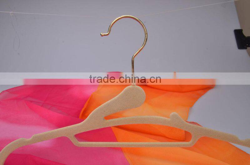 LEC-F5028 luxury lady's top coat hanger flock hanger