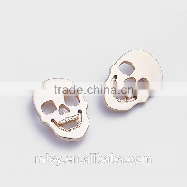 High quality skull washable metal label for buyers Brightness C1-80060