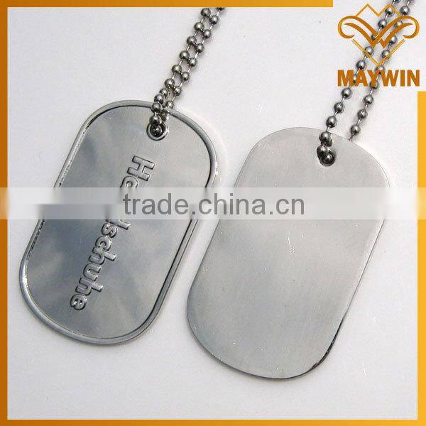 Made in China custom military metal dog tag