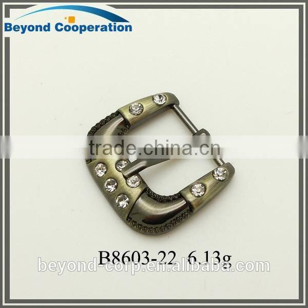 22mm anti brass plated crystal pin buckle for women shoes