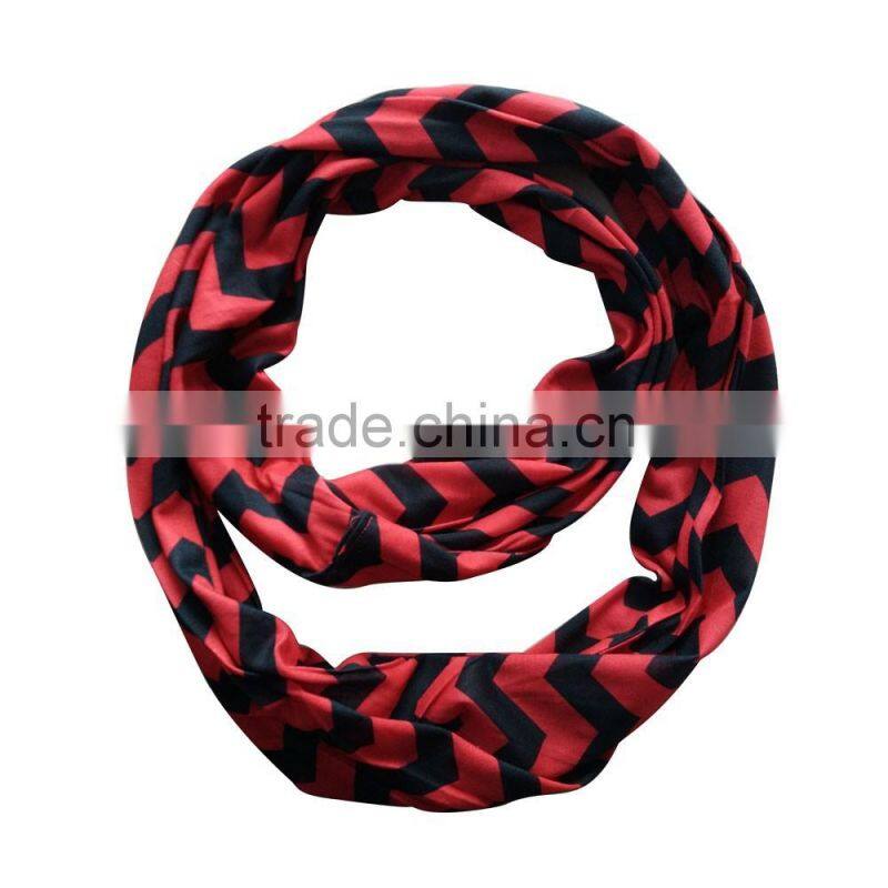 Red and white color best selling on sale chevron jersey infinity scarf
