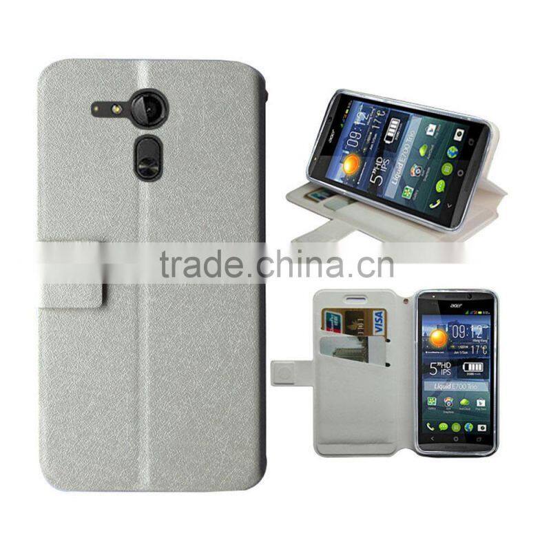purple case for Acer Liquid E700 wallet leather case with high quality fatgory price