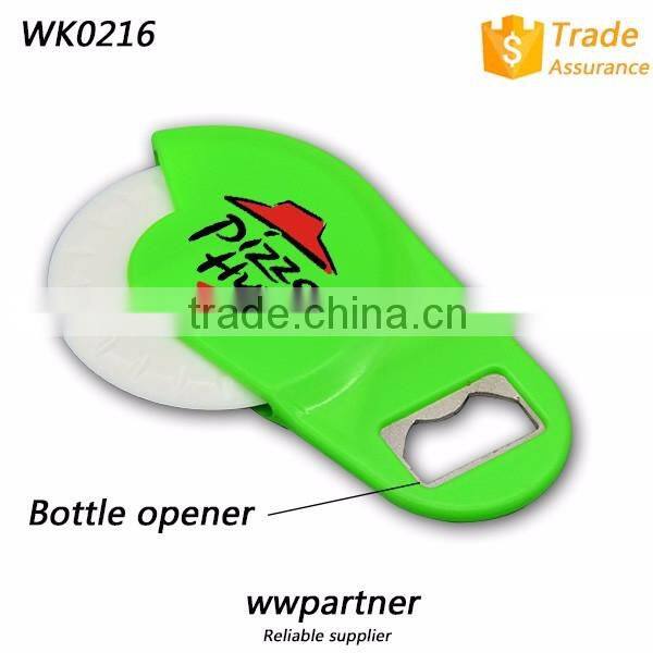2 in 1 Plastic Blade Pizza Cutter with logo