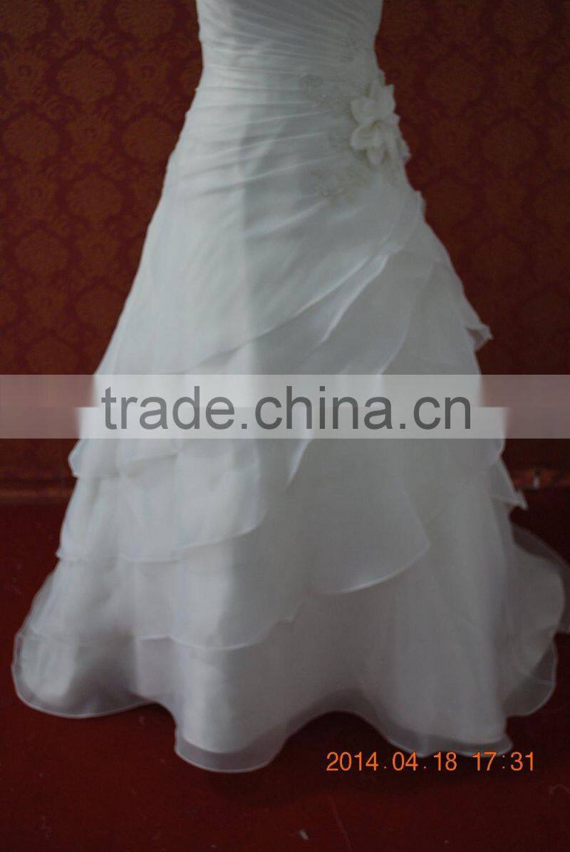 (MY0018) Organza Ruffle Skirt Real Sample Wedding Dress Made In China