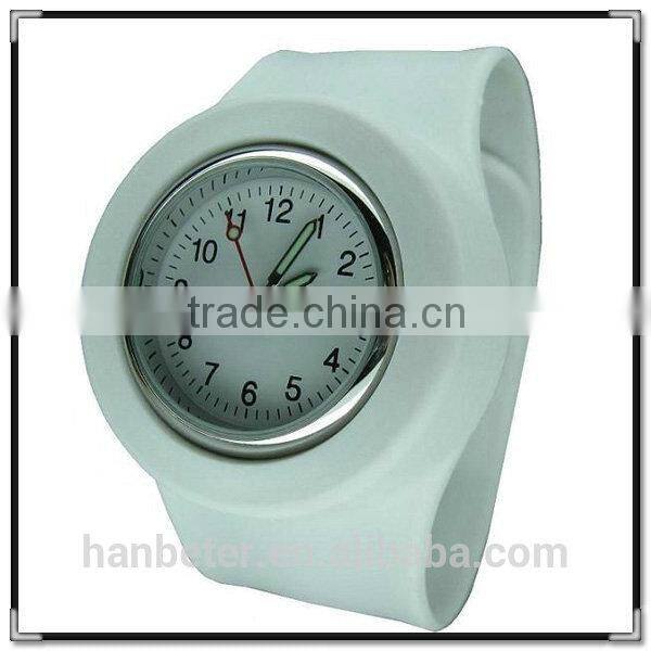 2014 latest hot sale unisex vogue colorful silicone slap watch digital ring watch