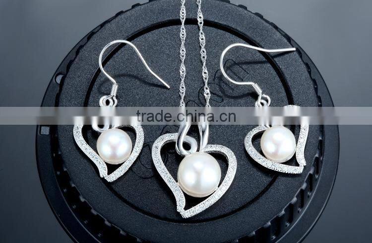 Hight Quality Freshwater Pearl 925 Sterling Silver Heart Pendant