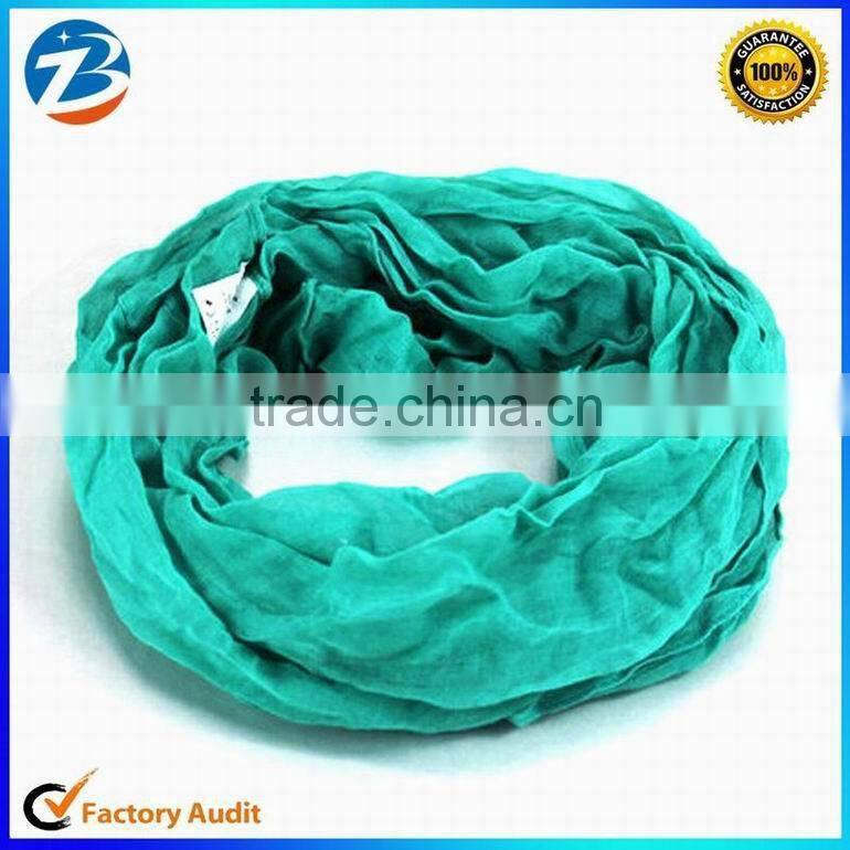Cheap Fashion Plain Color Viscose Cotton Loop Scarf for Lady