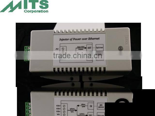 35W/56V DC 18V~36V Input Gigabit High PoE Injector with IEEE 802.3at detection