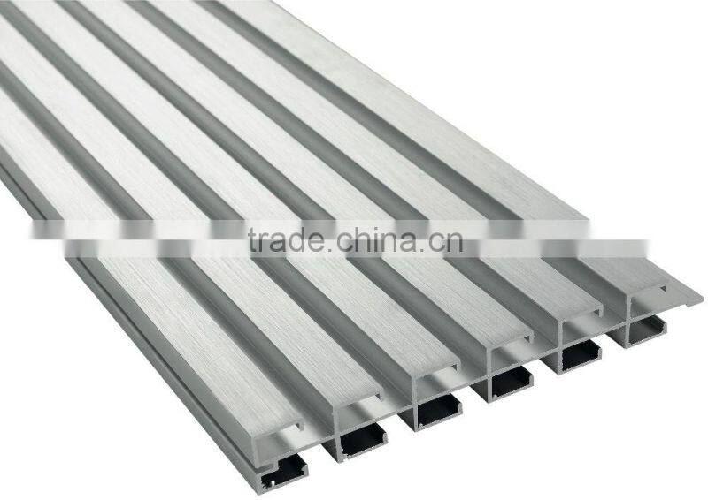 Aluminum Slatwall Display Panel Double sided Silver Anodize