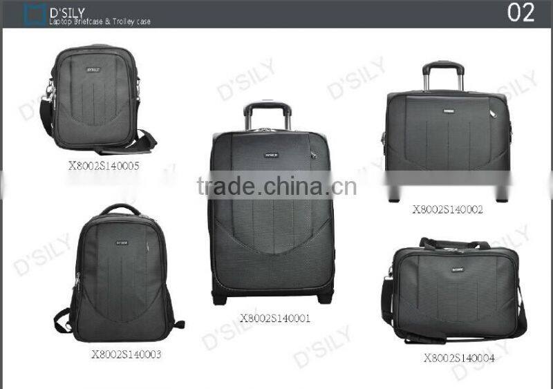 black durable polyester fabric laptop rolling trolley case