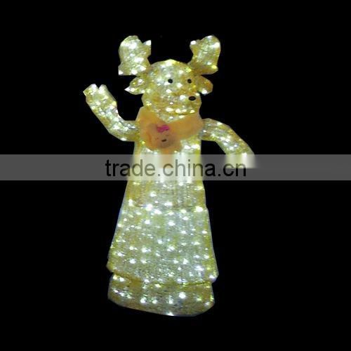 led decorative christmas Santa sculpture motif,art and craft light
