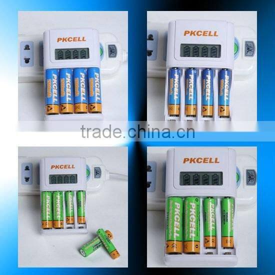 best selling 4 slot Ni-MH/Cd standard battery charger with pkcell brand