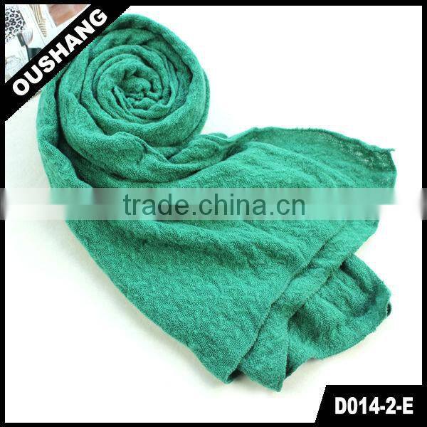 D014-2-E Green Long Scarf Pashmina Viscose Long Scarf
