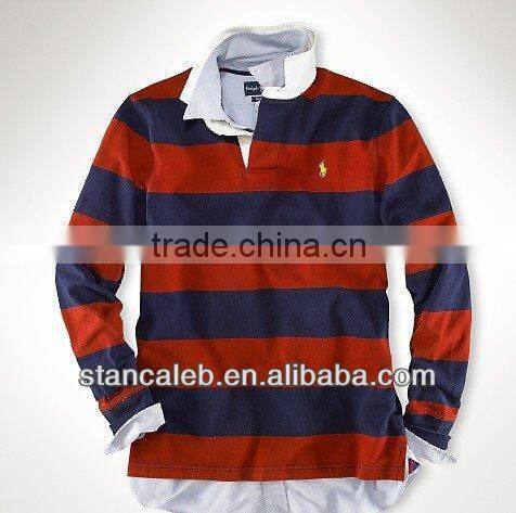 black and white color men's designed long sleeves rugby jerseys