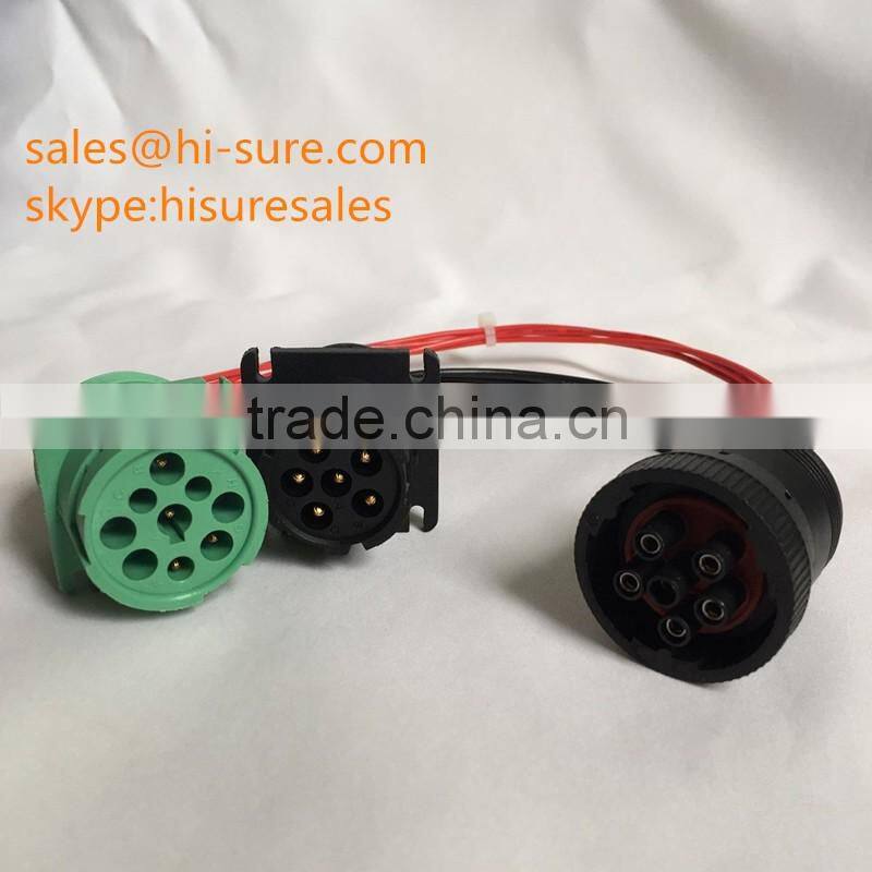 Deutsch green connectors 6pin J1708 to 9pin J1939 Y cable