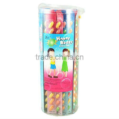 13ct Rugby Chewing Gum Balls On Paper Ruler In PVC Jar VCG-W07