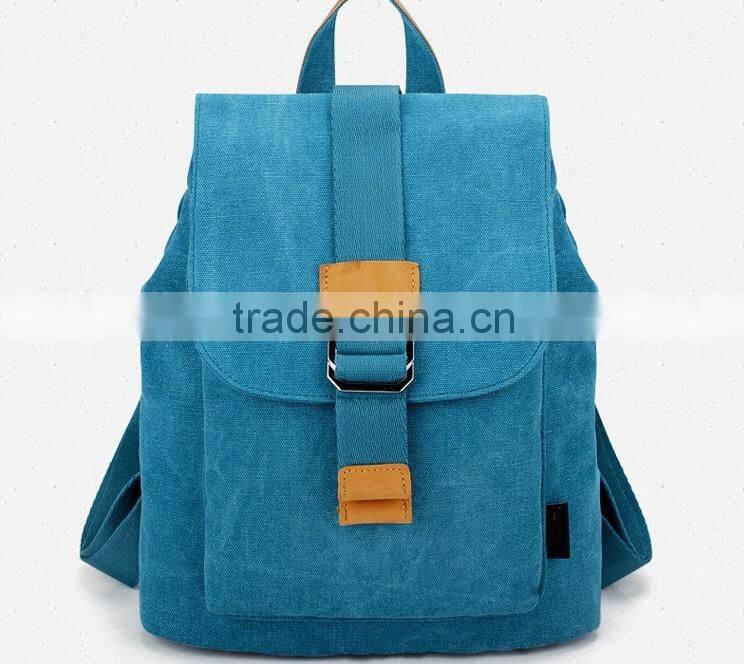 Casual lady canvas backpack bag women