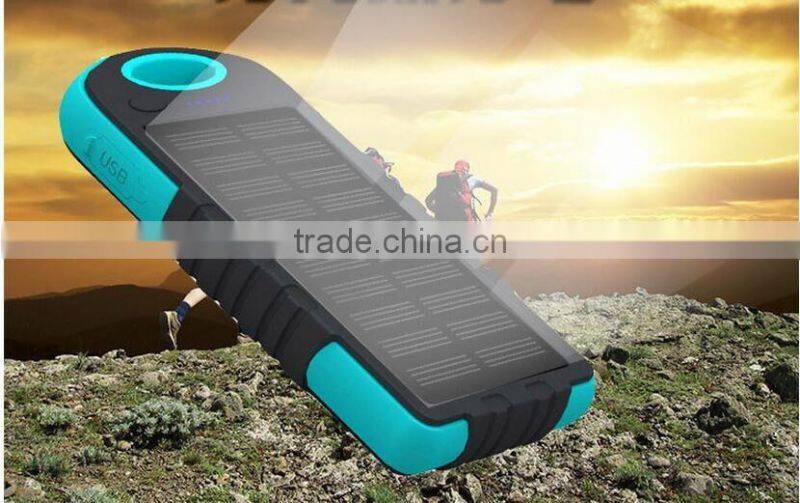 Safe and real 5000mAh solar power bank special for outdoor Solar power bank mobile phone solar charger