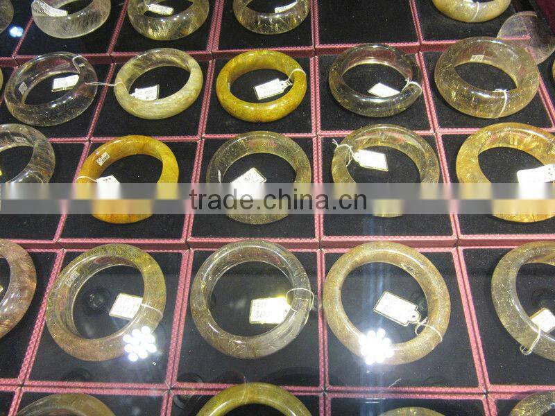 2015 High Quality Natural Rock Rutilated Quartz Crystal bracelet