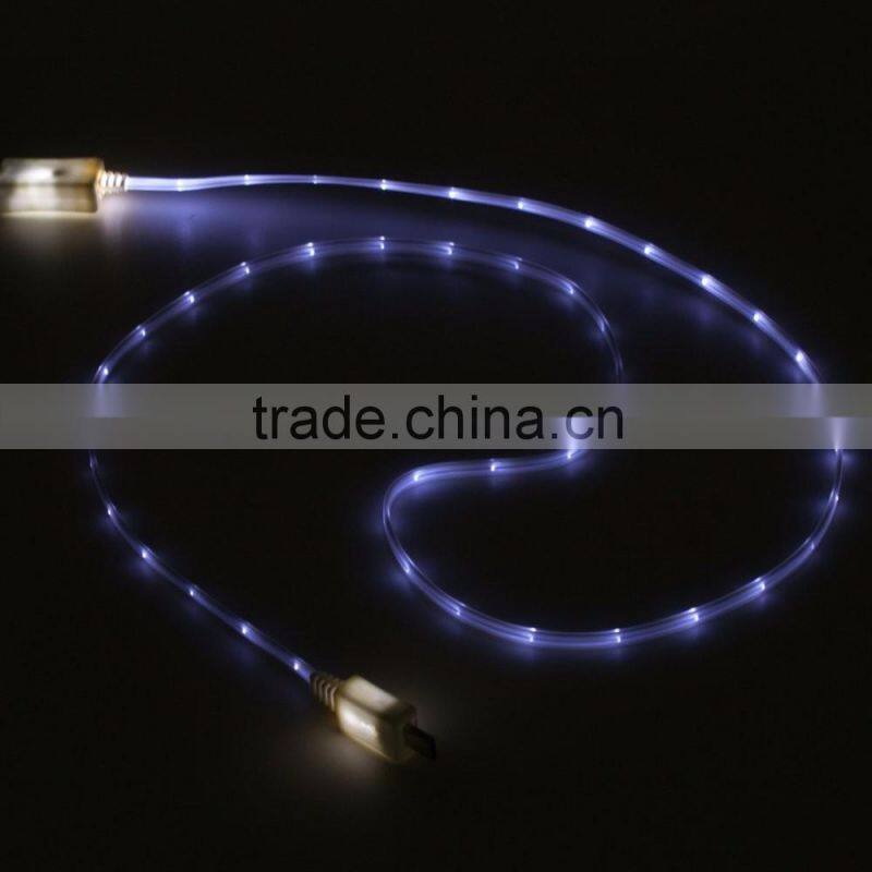 V8 port luminous led data transfer cable