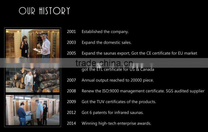 Luxury 1seat far infrared sauna bath wooden room with infrared heating parts