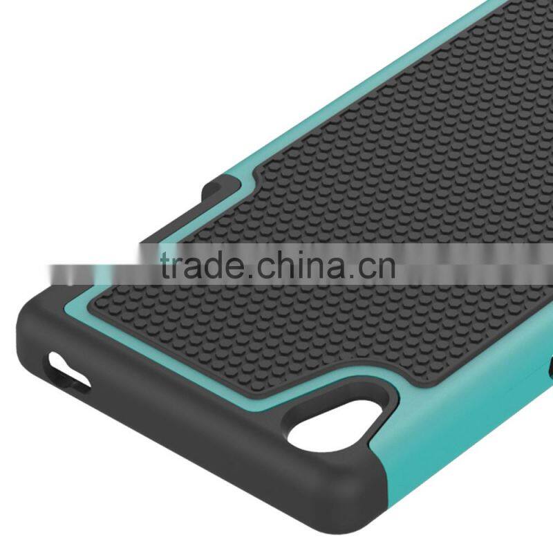 2015 new products TPU+PC Football Pattern Case for sony xperia z5 case factory price