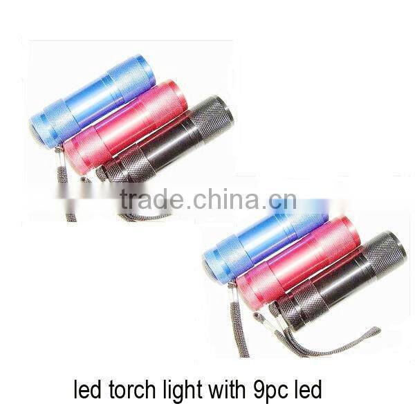 hot promotional led torch light with 9pc led