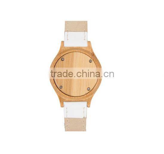 Hot selling leather strap cheap Wooden watches for men and women