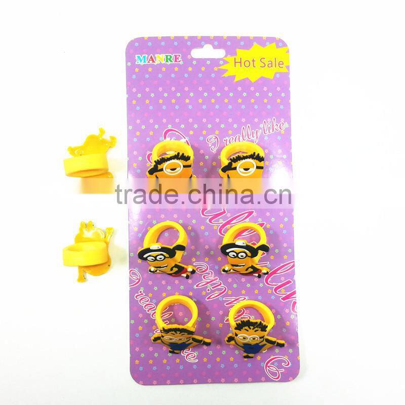 Kids customized animal shaped cute rubber PVC rings