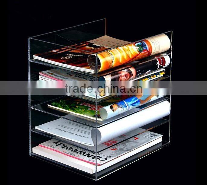 acrylic file organizer display stand /holder with 5 layer
