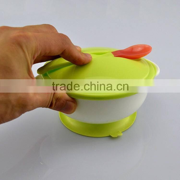 High Quality Food Grade Durable Silicone Baby Feeding Bowls With Spoon And Cover Factory Price Wholesale